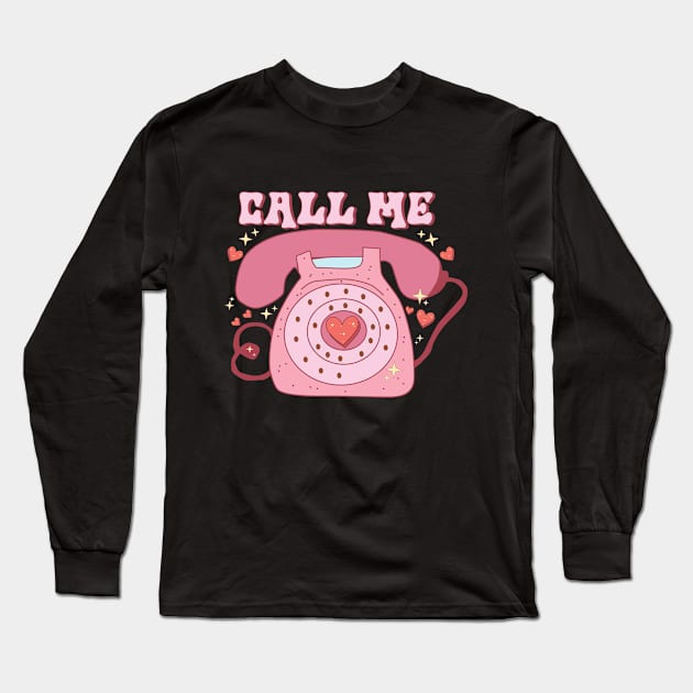 Call Me - Old Phone Long Sleeve T-Shirt by HassibDesign